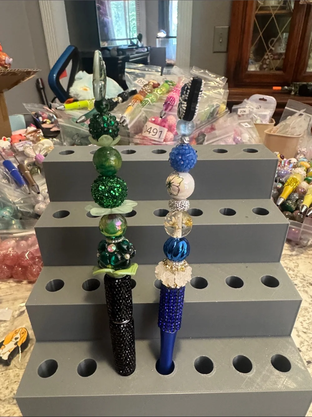 NWOT Bundle of 2 Beaded Pens with Butterflies Handmade by Me